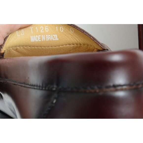 G.H. Bass & Co. Men\'s 10D Burgundy Leather Penny Loafers Dress Shoe Preppy